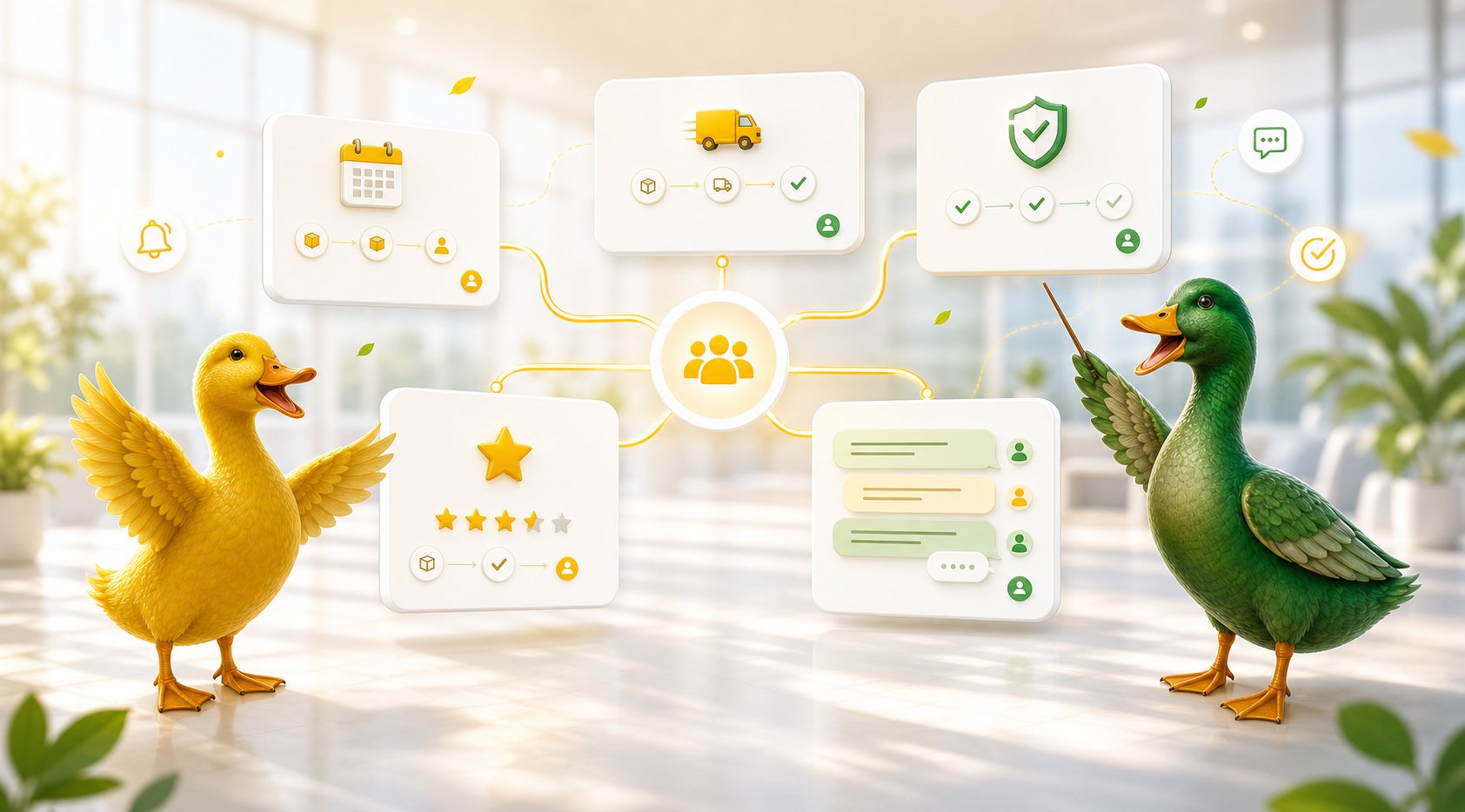 aiQuacker contact workflow surfaces for customer conversation handoff