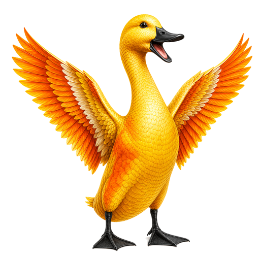 Orange QuackerPlus duck with wings spread